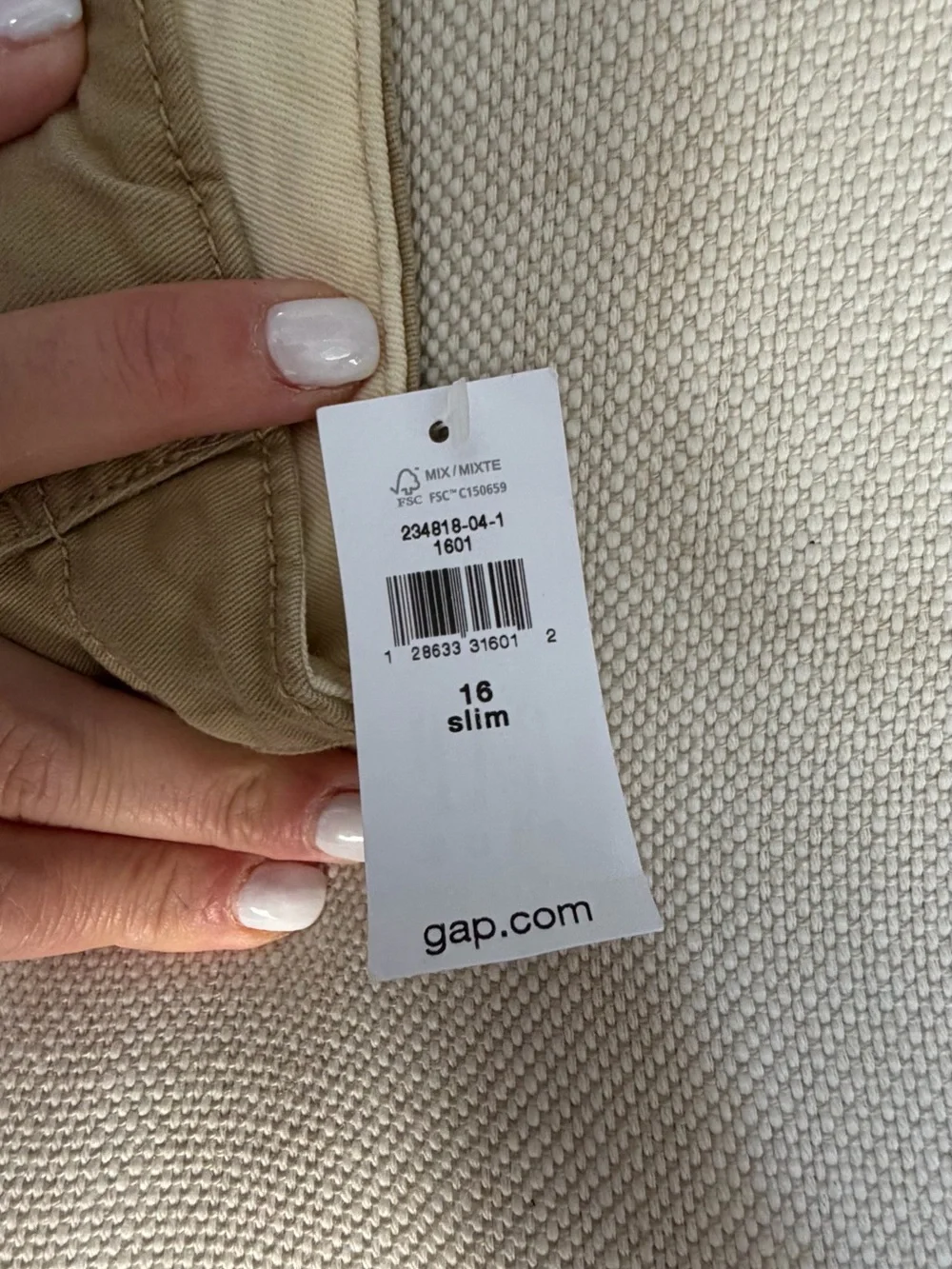 GAP Kids Slim Fit Adjustable Classic Khaki Pants